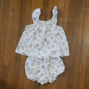 Elegant Baby Organics Floral And Animal Print Baby Top and Bloomers Set